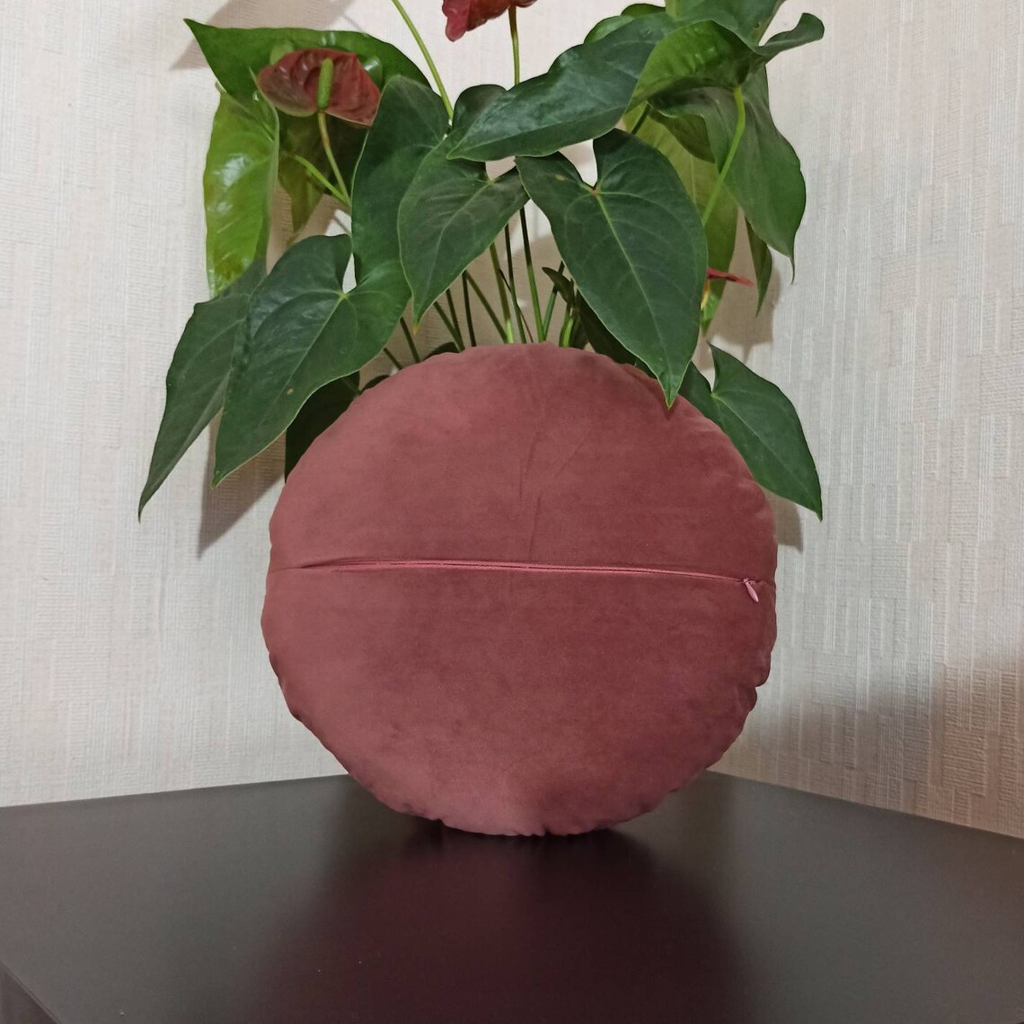 Blush Pink Round Pillow Case Circle Pillow Cover Dusty Pink Etsy