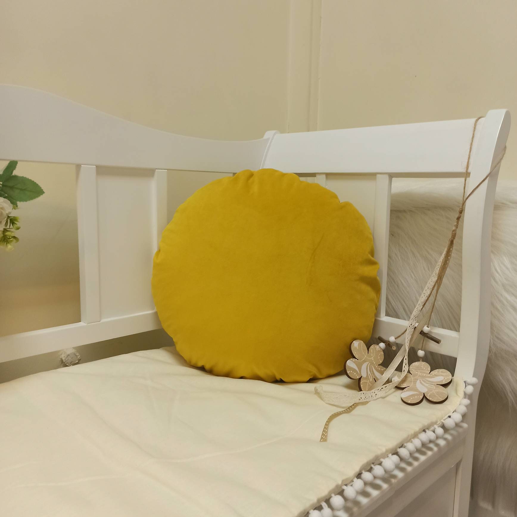 Mustard Round Pillow Case Circle Throw Pillow Cover Yellow Etsy Canada