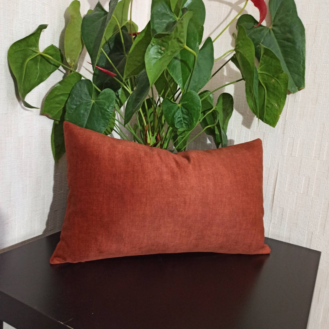 Burnt Orange Pillow Case, Orange Cushion Cover, Couch Throw Pillow