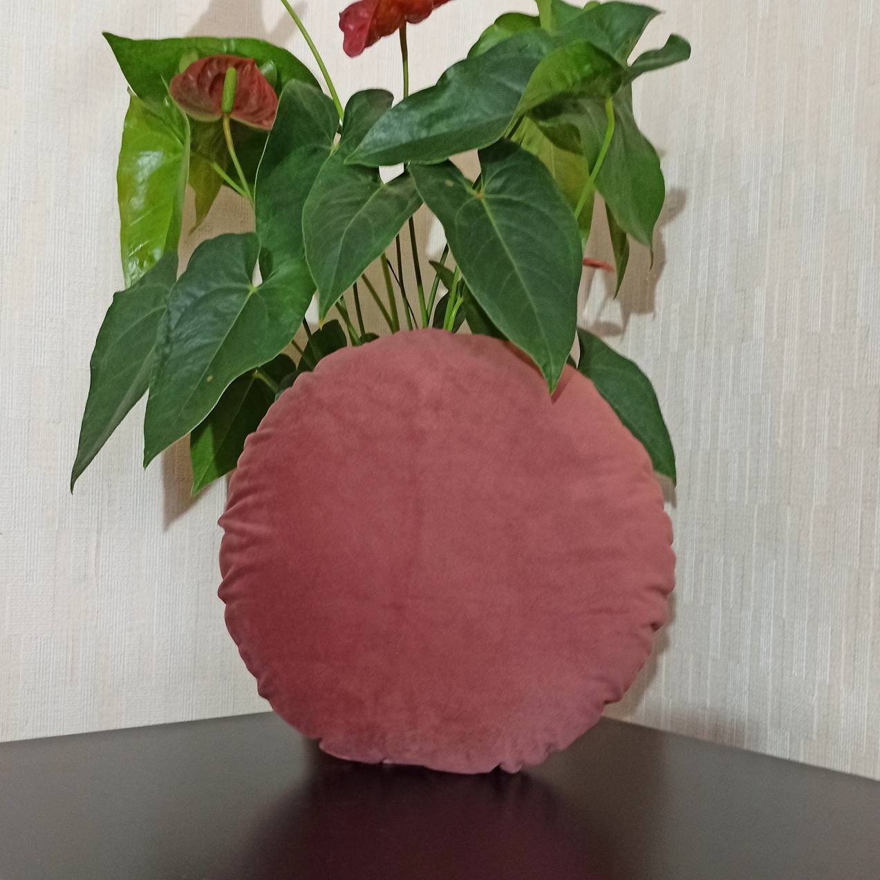 Blush Pink Round Pillow Case, Circle Pillow Cover, Dusty Pink Sofa