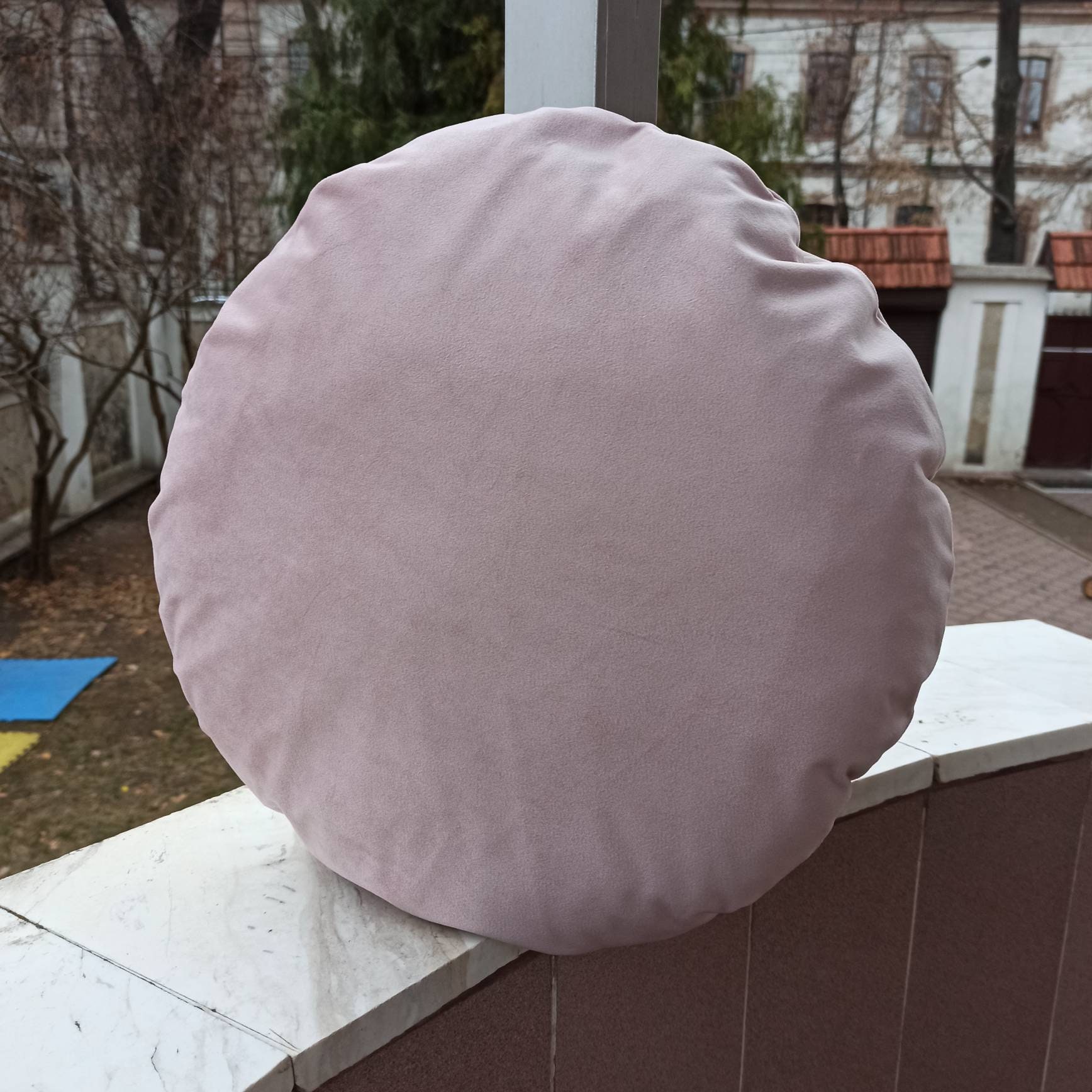 Blush Pink Round Pillow Case Circle Pink Throw Pillow Cover Etsy