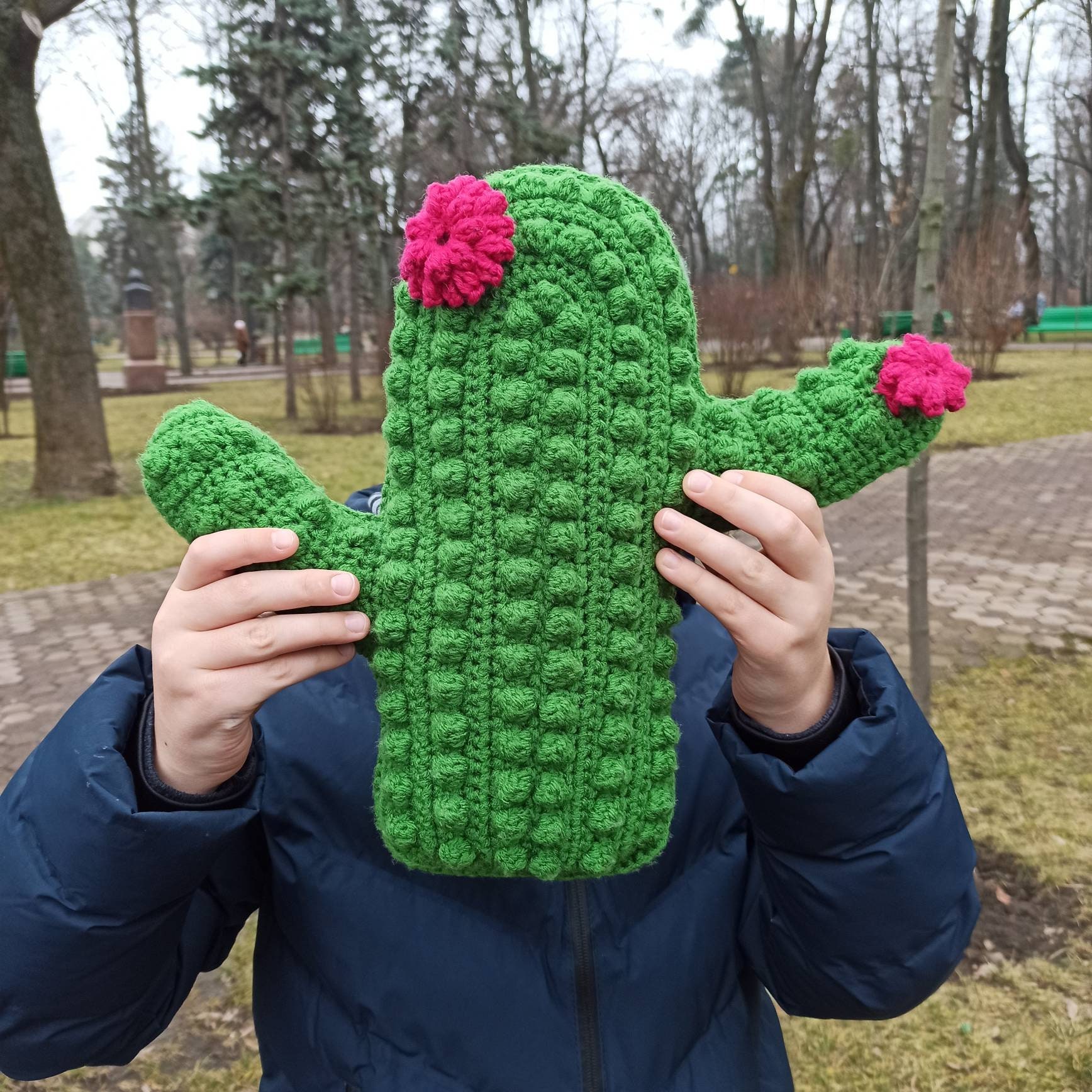 Crochet cactus pillow hotsell