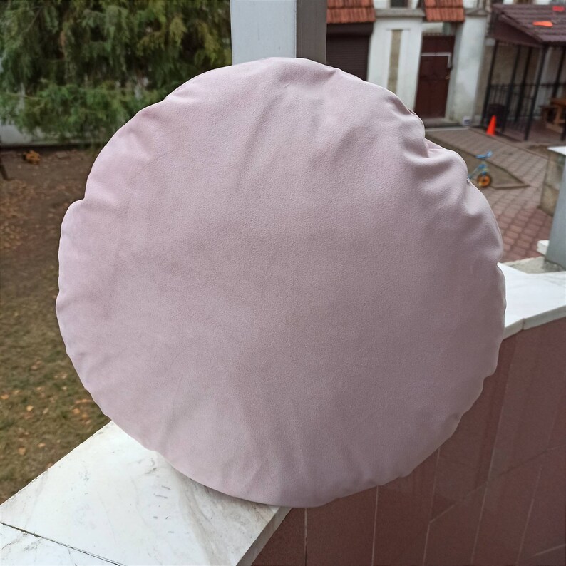 Blush Pink Round Pillow Case Circle Pink Throw Pillow Cover Etsy