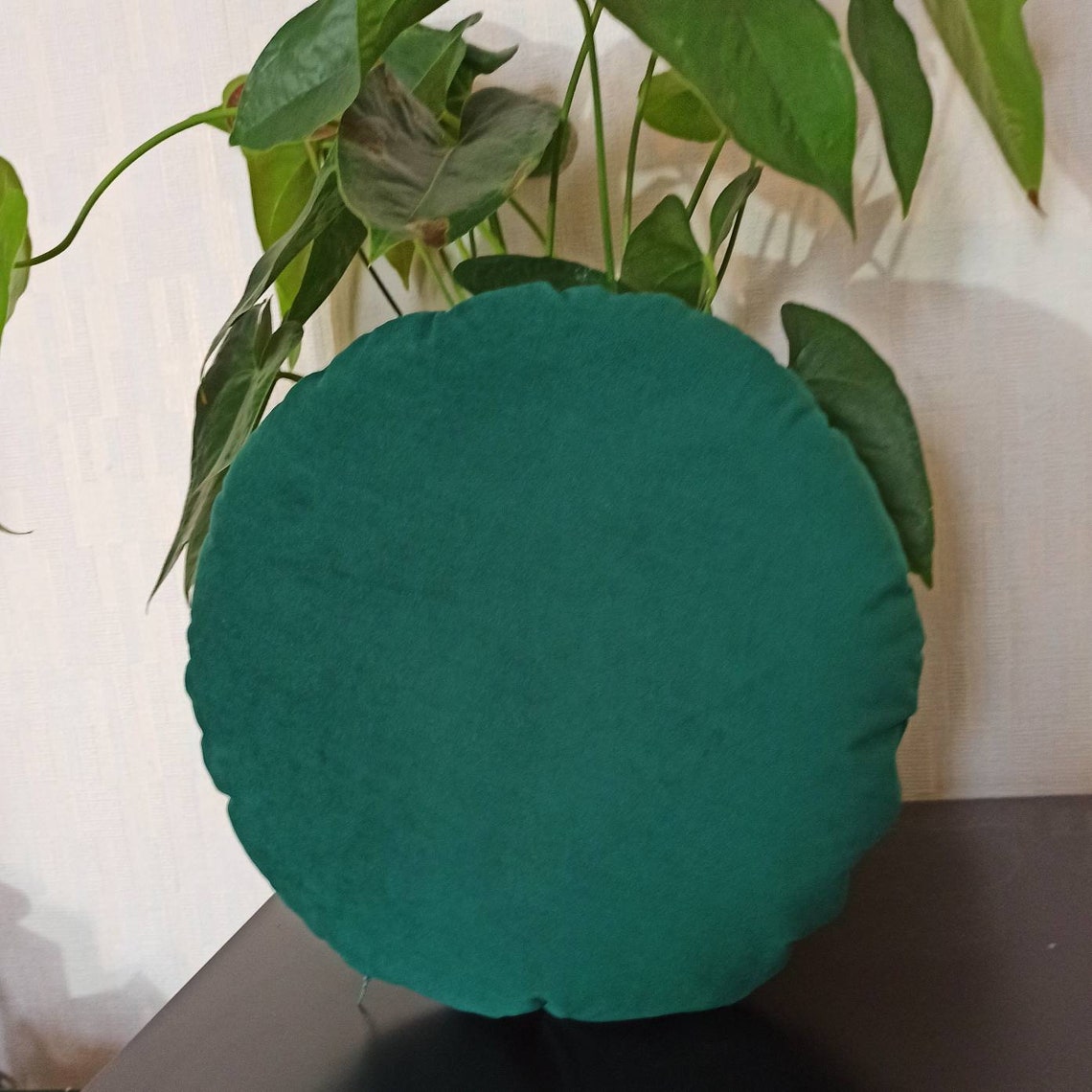 Buy Emerald Green Round Pillow Case Circle Throw Pillow Cover Online in