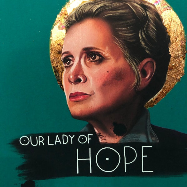 Our Lady of Hope | General Organa/Princess Leia - Star Wars | A4 embellished art print