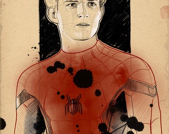 Spider-Man illustration print | Tom Holland