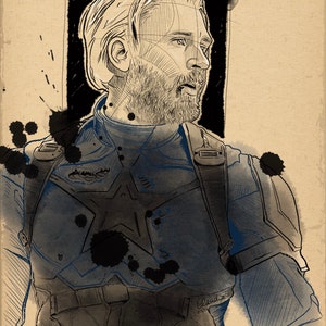 Captain America illustration print