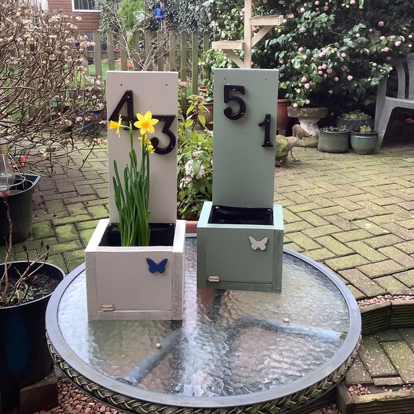 House Number Planter Box Etsy UK