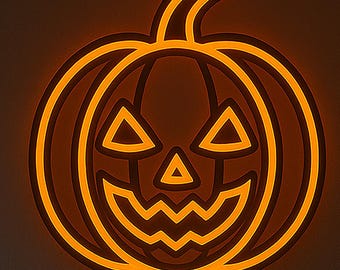 Pumpkin Halloween Neon Sign: Spooky LED Wall Decor