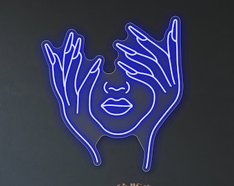 Woman Face LED Neon Sign: Modern Wall Art Decor