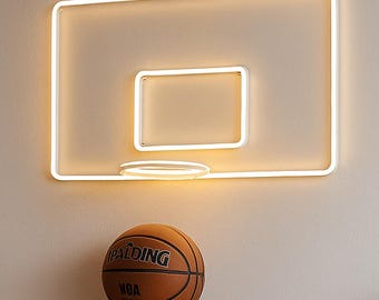 LED Neon Basketball Hoop Wall Light: Teen Room Decor