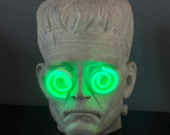 Frankenstein Neon Bust Lamp – Creepy Halloween Decor, Zombie LED Sculpture