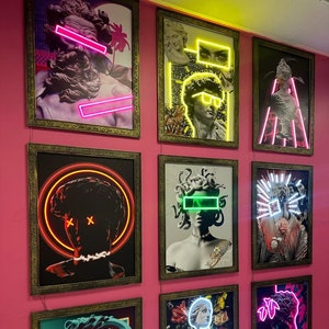 Contemporary Neon Painting Art - custom neon sign, modern art painting,  neon sign art, neon sign wall art, neon art canvas, 24x32inch