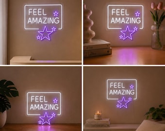 Feel Amazing LED Neon Sign – Motivational Wall Light for Spa, Gym & Wellness Spaces - Led Neon Sign For Wellness Spaces