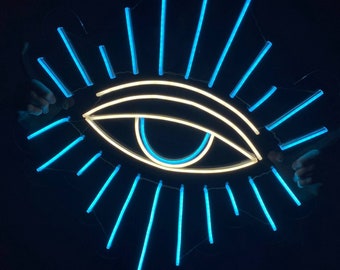 Eye neon sign - custom neon sign, Eye Neon Sign, Home Decor, Wall Art, Lighting, Eye Wall Art, Neon Wall Art, Neon Lighting, Eye Decor.