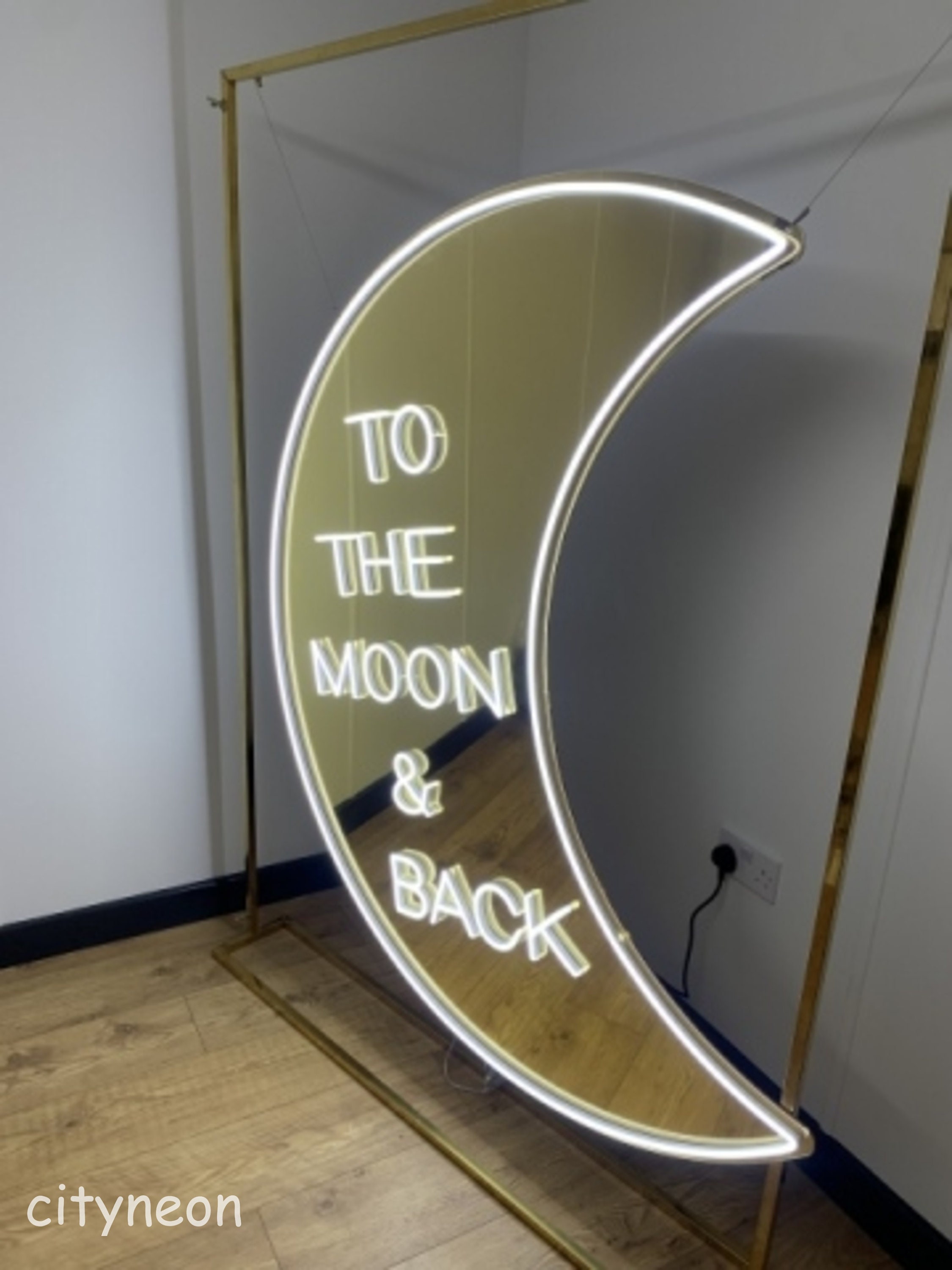 Néon to the moon & back base de miroir