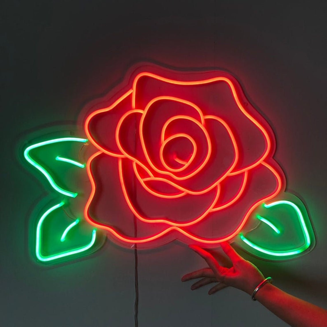 Rose LED Neon Sign Flower Shop Neon Signage Etsy