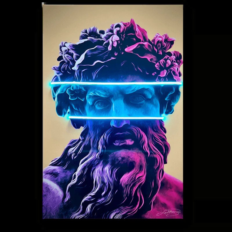 Antique Zeus Painting Neon Sign: Mythical Greek God Art - Etsy