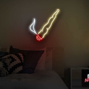 Joint  Neon Sign, Cigar Neon Light, Marijuana Sign, Joint Wall Art, Cigarette Led Sign