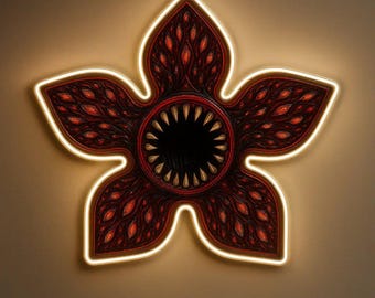Demogorgon Flower LED Neon Sign - Led Neon Wall Art - Statement Decor Element - Custom Neon Sign - Energy-Efficient Lighting