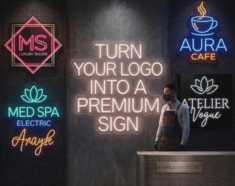 Custom Neon Sign for Business, LED Logo with Acrylic Backing