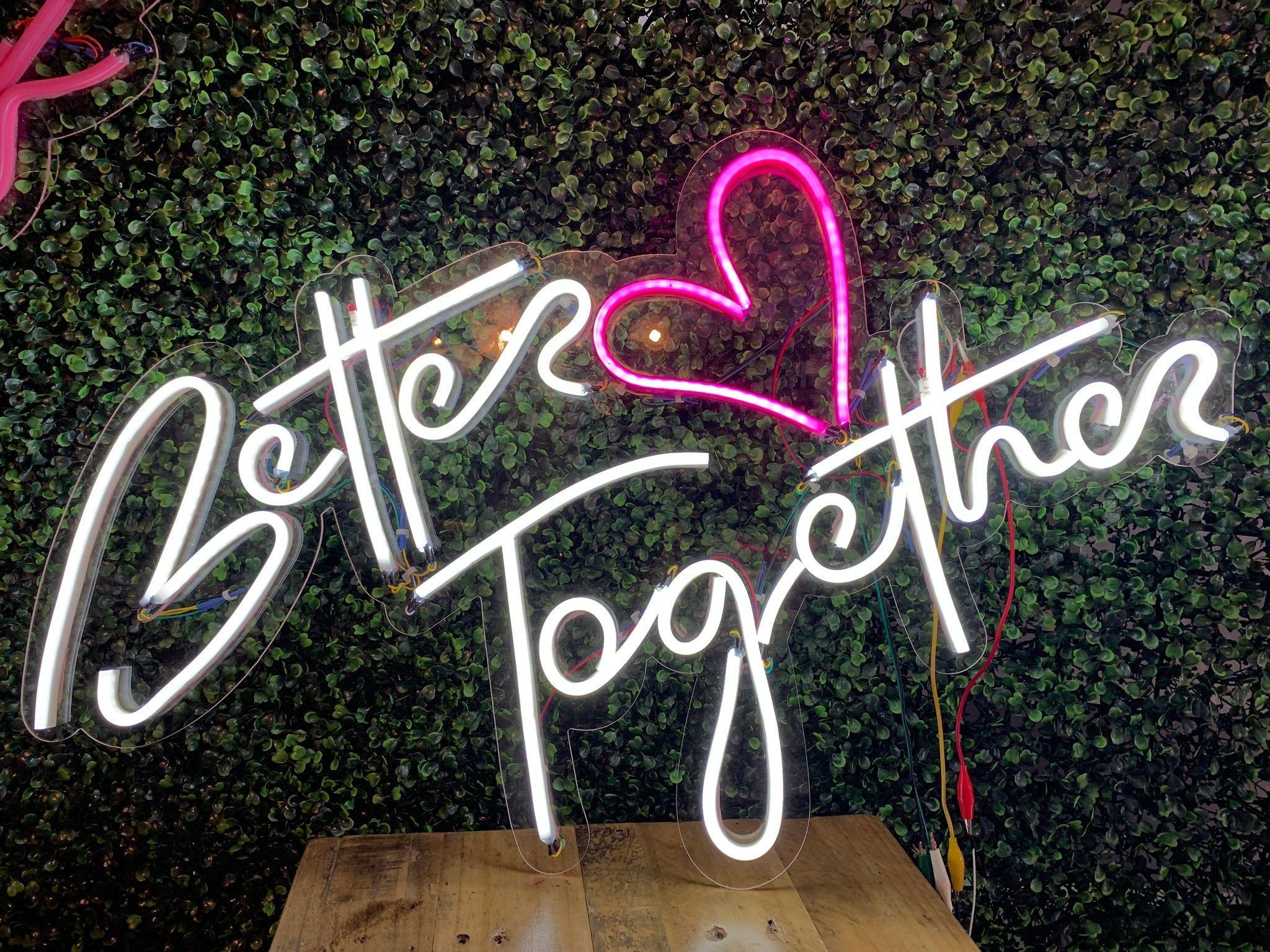 Better Together Neon Sign Wedding Decoration Led Neon Etsy