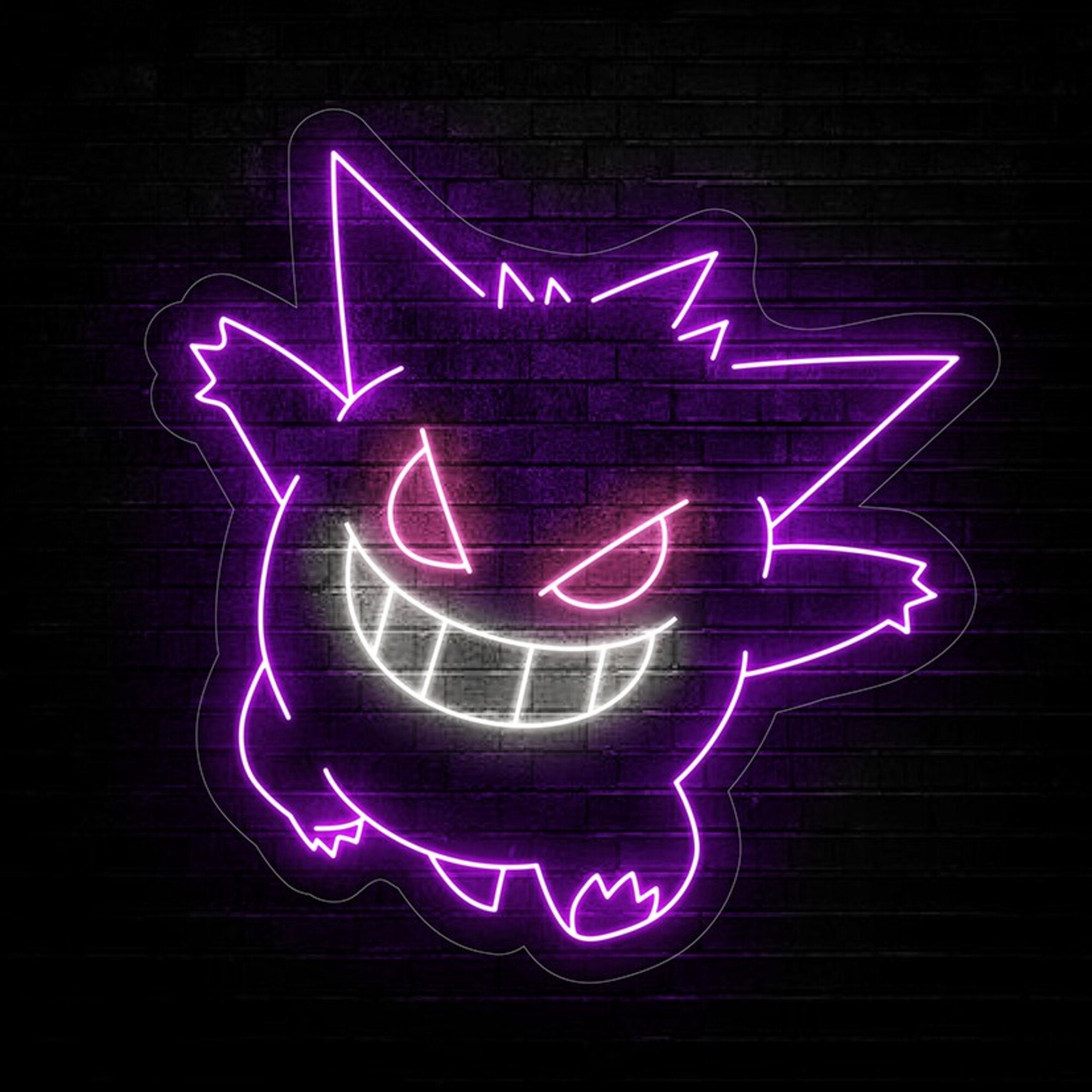 Gengar Neon Sign / Pokemon Led Sign / Decoración de Halloween Etsy