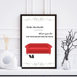 Aposto que você pensa em mim Letra de Taylor Swift (versão de Taylor) - Organic Shoes and Million-Dollar Couch (5x7, 8x10, 11x14)