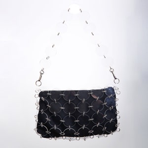 Black/ Clear Chainmail Acrylic Shoulder Bag