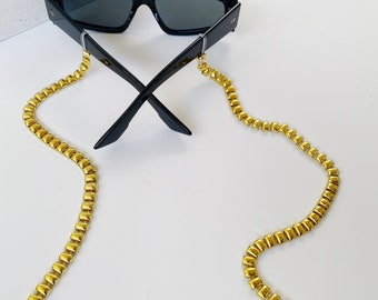Gold Glasses Chain|Sunglass Strap handmade | Gold Sunglasses Chain | Laces for Sunglasses | Sunglasses Chain Necklace | Sunglass Holder