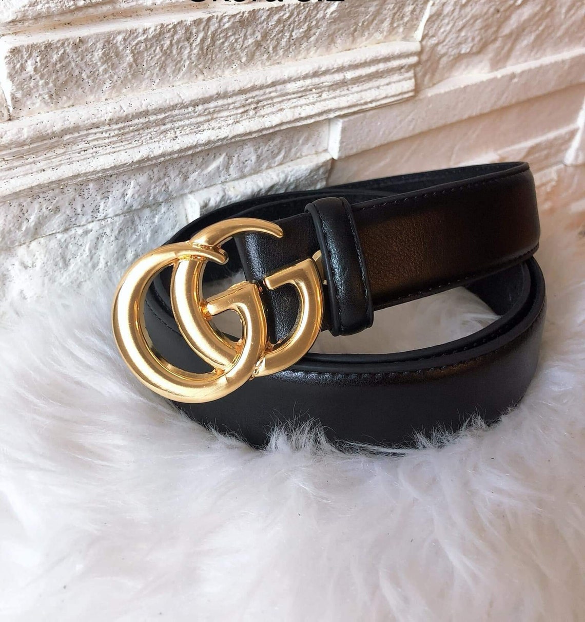 Double GG Leather Belt 3.8 cm | Etsy