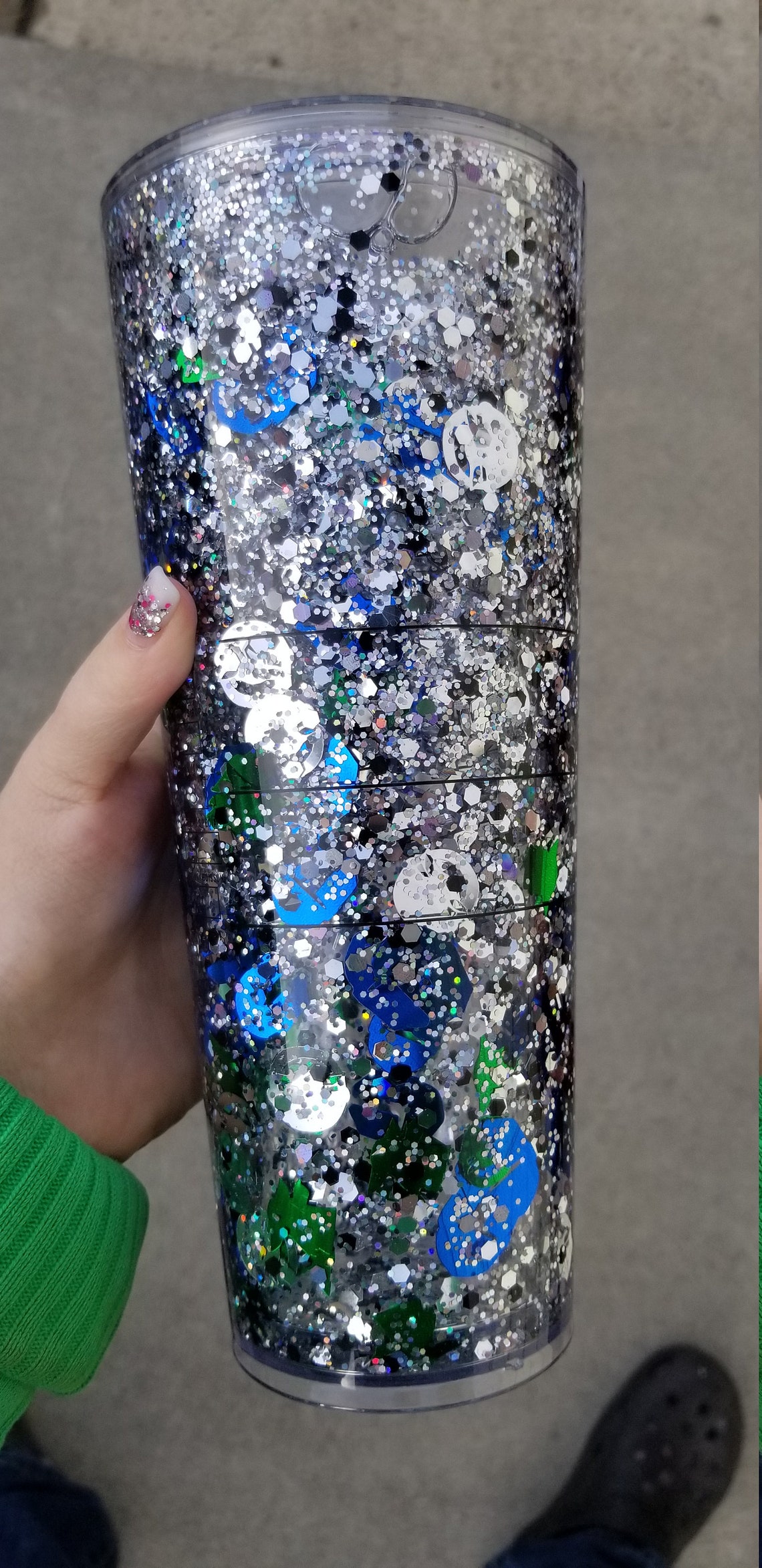 Snow Globe Tumbler Glitter Starbucks Tumbler Coffee Lover Etsy