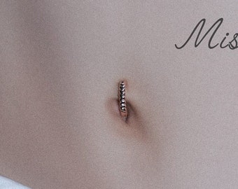 Rose Gold Color Belly Button Clicker/ Surgical Steel Minimalist Navel Jewelry/ 316L Belly Hoop/ Hinged Curved Belly Bar/ 14G Belly Ring