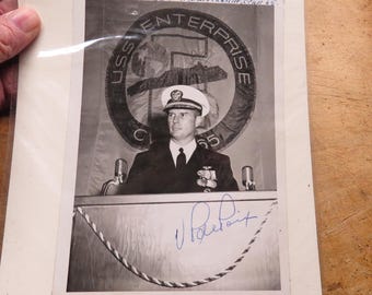 Vincent Paul de Poix First Captain  1965 of the USS Enterprise CVN  65 Signed Photo RARE photo