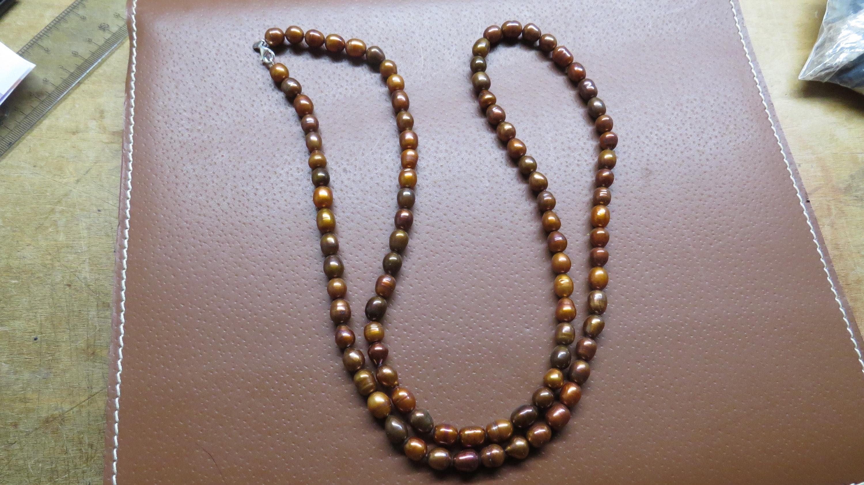 Brown Pearl Long Necklace - Etsy