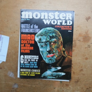 MONSTER WORLD Magazine   #1  Frankenstein / Wally Wood / Wolfman VF Plus or minus