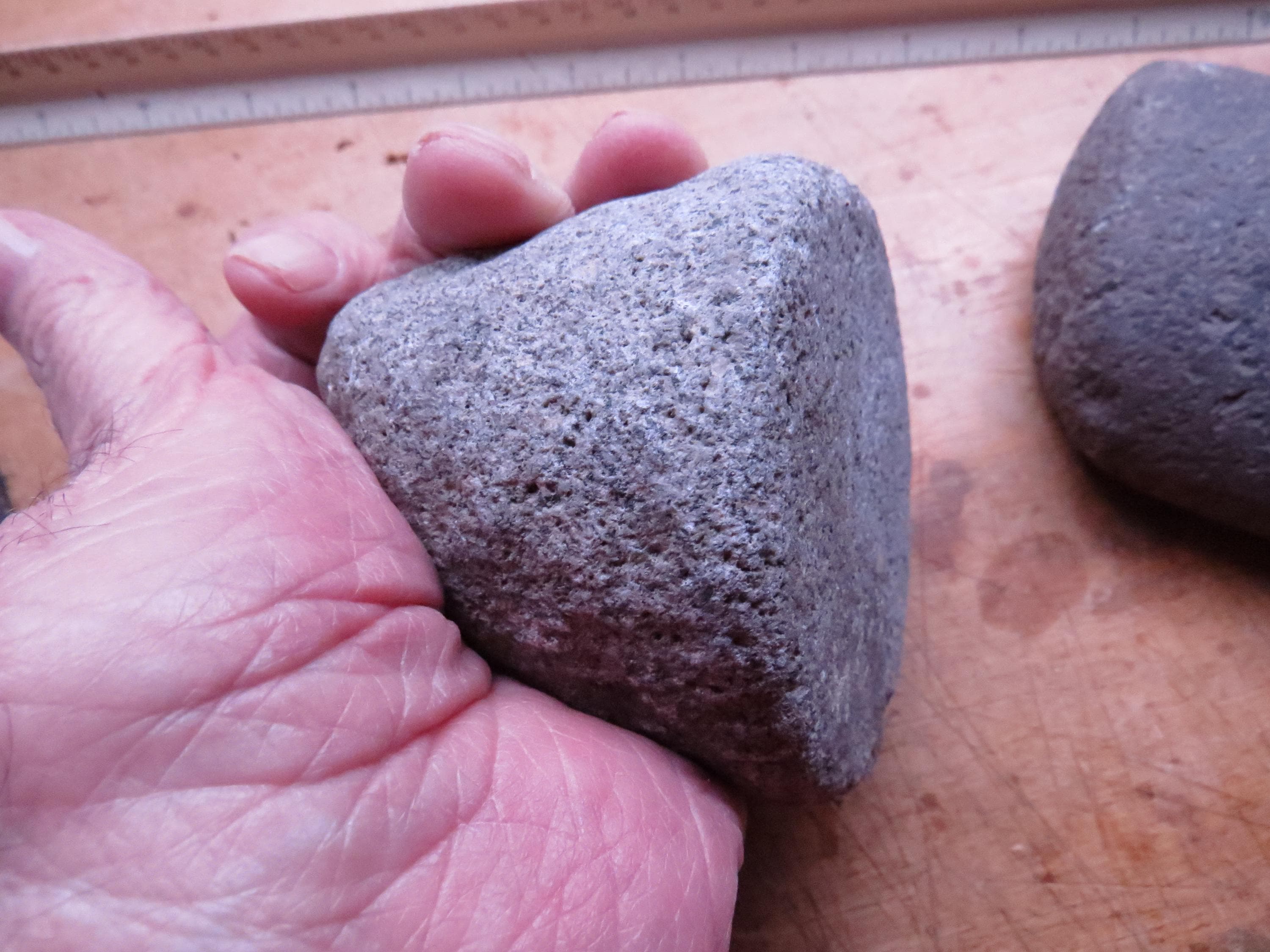 Plains Indians  NATIVE AMERICAN INDIAN  carved stone artifact  grinding , pounding stone very nice,,,,