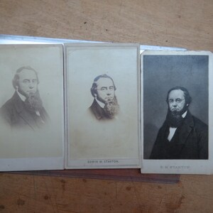 Carte de visite real photo of Edwin M. Stanton, Secretary of War in Abraham Lincoln’s Cabinet lot of 2 plus  1