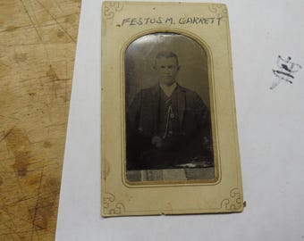 FESTUS M. GARRETT Tintype  1800s