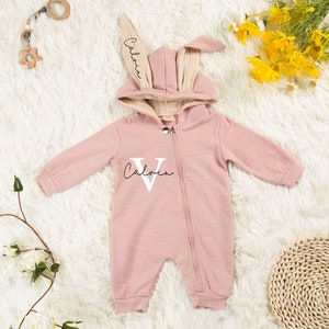 Baby bunny ears hoodie onesie hot sale