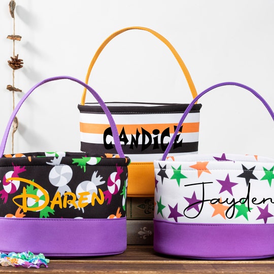 Kids Halloween Basket, Trick or Treat Bucket, Personalized Halloween Bucket