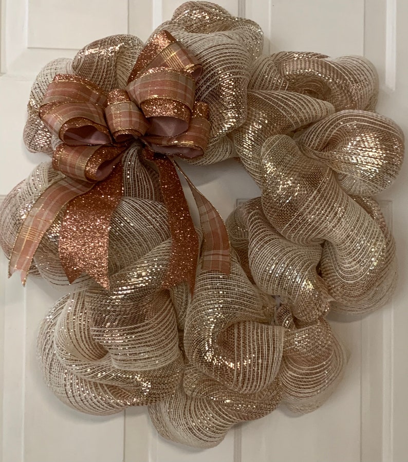 Rose Gold Wreath Etsy