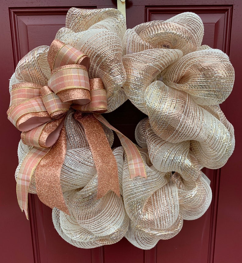 Rose Gold Wreath Etsy