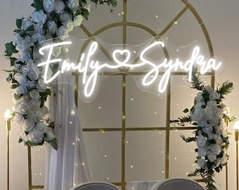 Custom Wedding Neon Sign Custom Name Neon Sign Wedding Name Neon Sign Led Neon Light Wedding Party Decor Home Wall Decor Wedding Gifts