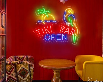 Custom Tiki Bar Neon Sign,Custom Bar Signage,Personalized Business Sign For Club Pub Shop Restaurant, Neon Bar Wall Decor,Personalized Gifts