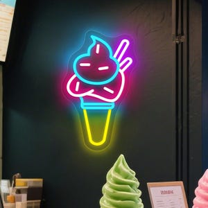 Ice Cream Neon Sign Custom Ice Cream Bar Neon Sign Coffee Cafe Restaurant Wall Decor Ice Cream Shop Neon Sign Welcome Sign Ice Cream Decor
