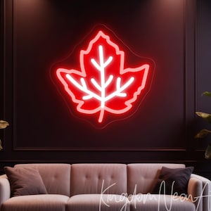 Maple Leaf Neon Sign Custom Plants Flower Neon Light Green Leaf Plant Led Neon Sign Maple Aesthetic Neon Sign Wall Decor Personalized Gift