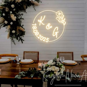 Custom Wedding Neon Sign Custom Name With Date Neon Sign Custom Initials Neon Sign Wedding Decor Home Wall Decor Wedding Gifts Wedding Signs