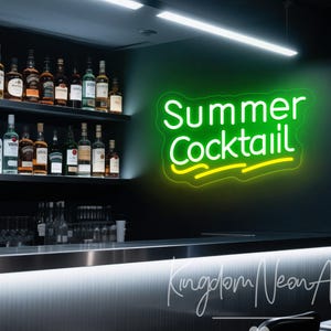 Summer Cocktail Neon Sign Custom Neon Sign Cocktail Led Neon Light Up Sign Home Bar Decor Wall Decor Summer Bar Neon Sign Personalized Gifts