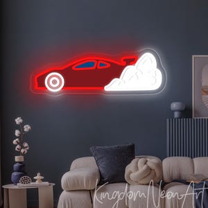 Race Car Neon Sign Custom Car Led Neon Sign UV Printed Super Car Neon Light Bedroom Home Wall Decor Office Garage Decor Gift For Man